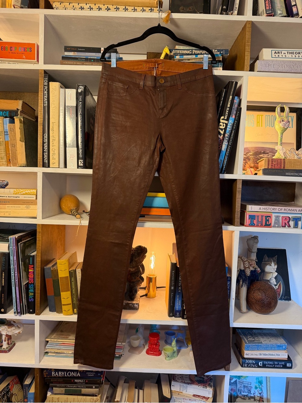 Women's Brown Waxed Jeans